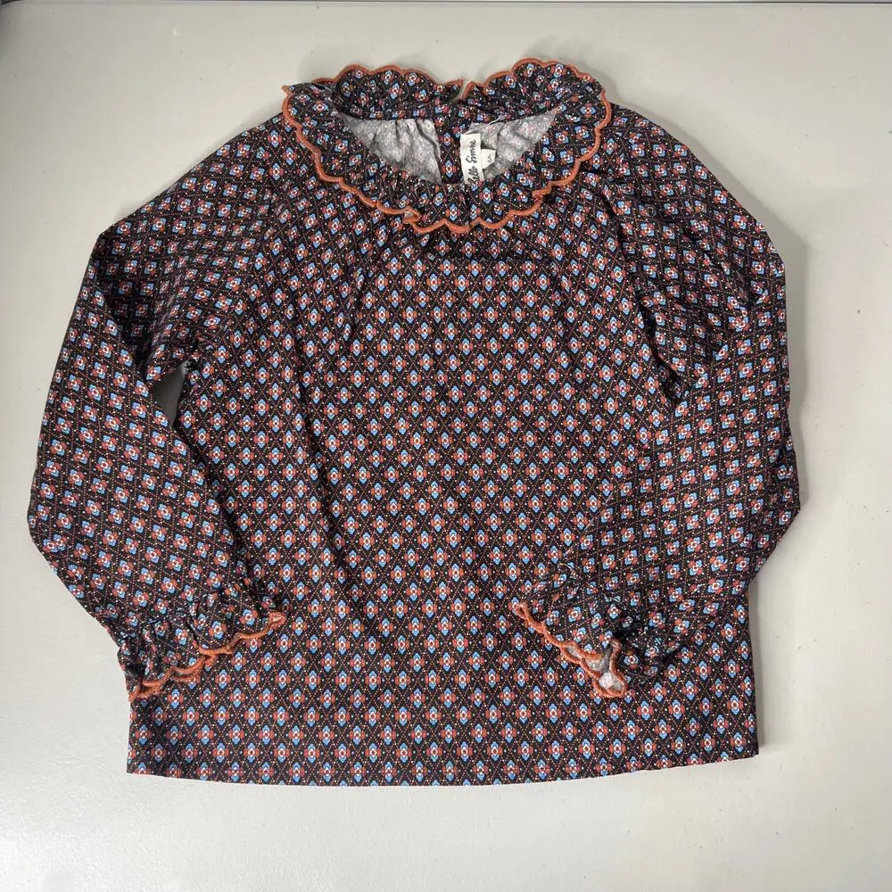 Hello Simone Ruffle Long Sleeve Shirt & Skirt Matching Set Size 6 - Picture 3 of 7